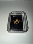 Vintage Budweiser Gold Crown Logo Heavy Glass Ashtray