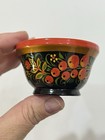 Set Of 2 Vintage Russian Khokhloma 1 5    Mini Wood Lacquer Bowls