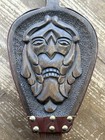 Vintage Carved Wood Face Fireplace Bellows