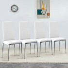 Set Of 4 Dining Chairs High Back Leather Kitchen Dining Chair W  Metal Legs Us