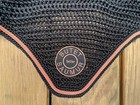 Butet Ear Bonnet   Fly Veil In Black With Bronze Logo  size  Horse 