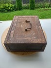 Vtg  Safe fire Box W  Key Vintage  Metal   Antique   1914 1915