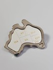 Australia Travel Souvenir Lapel Pin Map Of States   Territories Silver Color
