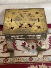 Antique English Brass   Iron Footman Fireplace Wood Kettle Trivet Hearth Stool