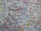 Large 1967 Map Vietnam Laos Cambodia Thailand Khe Sanh Da Nang Saigon Hanoi Hue