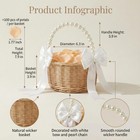 Flower Girl Baskets With Pearl Handle And Ribbon Bow With 100 Pcs Petals For    