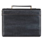 Bible Cover  Extra Large Size  Trust In The Lord  Black And Gray Faux Leather