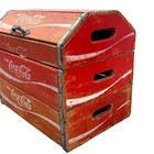 Vintage Coca-cola Wooden Storage Trunk Red Rustic Soda Chest Americana Decor