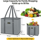 3pk Reusable Grocery Bags  Foldable Shopping Bags For Groceries With Reinforced 