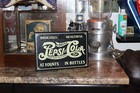 Drink Pepsi Cola At Fountains In Bottle Tin Over Cardboard Sign Soda Pop Coke