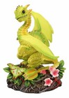 Fantasy Green Thumb Yellow Starfruit Dragon Statue Fairy Garden Collectible