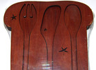 New Moonspoon 4 Pc Toddler Utensil Set puzzle Set  Cherry Wood  Handmade In Usa 