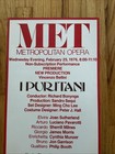 Vtg Met Metropolitan Opera I Puritani Cast Poster 1976 11 5x21