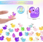 120pcs Mini Resin Ducks Luminous Glow In The Small  10 Colors 