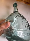 S Huffsey Teal Calabash Flask Bottle Open Pontil Isabella Glass New Brooklyn Nj