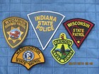5 State Police Patchs For Display Only Wyoming wisconsin vermont indiana washing