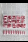 Coffin French Tip Artificial Nail Tips Pink White Boxed Set Professional Variety