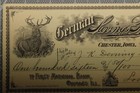 1897 German Savings Bank Check Chester Ia Elk   Bee Hive Vignette Bok1-1