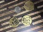 Lot Of 3 Vintage Brass Metal Cow Cattle Farm Numbered Id Tags