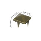 100 Pcs Pyramid Rivets For Clothing  9mm 4-jaw Square Rivets  Bronze