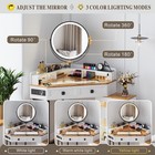 Corner Vanity Desk With Mirror And Lights Modern Makeup Vanity  white 