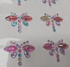 Craftbuddyus 8pc 35x25mm Mixed Dragonfly Rhinestone Self Adhesive Gems