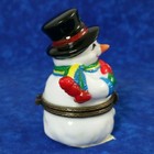 Midwest Of Cannon Falls Snowman With Heart Porcelain Hinged Trinket Box  