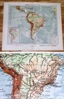 1928 Vintage Map Of South America Argentina Ecuador Colombia Venezuela Brazil