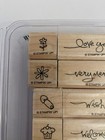 Stampin Up  Short   Sweet Set Of 12 Rubber Stamps Wood New Rs1