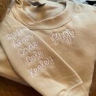 Custom Embroidered Sweatshirt Grandma Gigi Or Any Text On Neckline Sweatshirt