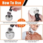 Shaving Brush Set 3 In 1 With Stainless Steel Stand And Bowl Synthetic Badger