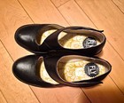 Fly London Women   s Black Leather Mary Jane Comfort Wedge Shoes Us 8 5