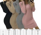 On Sale   Bodycon Knit Sweater Dress Slim Long Sleeve One Piece Mini Jumper Us