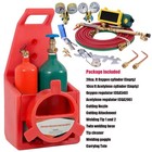 Hvac Portable Oxygen Acetylene Welding Cutting Torch Kit W  Carrying Tote   Hose