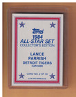 Lance Parrish Autographed 1984 Topps Glossy Baseball Card Signed Detroit Tigers