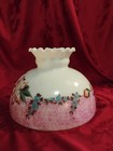 Handpainted Floral Milk Glass Lamp Shade 12  Fitter