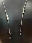 Vtg Beaded Eyeglass Cord Chain Holder Necklace Silvertone Pearls