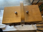 Vintage Sewing Box Wood 3 Tier Accordion W  Legs Poland Dovetailed Basket Clean