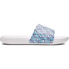 Under Armour 3024434 Mens Ua Ansa Graphic Fix Slides  White blue Mirage  Size 13