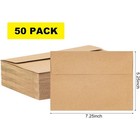 Kraft Paper Envelopes 50 Pack 5x7 Inches Brown Self Seal A7 Invitation Postcard