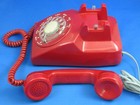 Red Rotary Dial Itt Telephone Vintage With Modular Jack