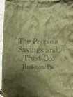 Vtg The People s Savings And Trust Co Hazleton Pa Canvas Deposit Bank Money Bag