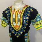 Tunic Shirt Woodstock Hippie African Tribal Dashiki Cotton Black Vtg Mens Large
