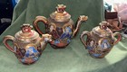     vintage Japanese Dragon Moriage Tea Set  3 Piece  Lusterware Dragon-ware