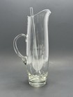 Vintage Mid Century Hand Blown Glass Martini Pitcher Stirrer Stick Hand Blown