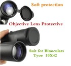 10x42 Rubber Lens Caps For Binoculars   Rainguard objective Optics Black 