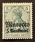 Travelstamps  Germany Offices In Morocco Stamps 5pf With 5c Op Mint Mogh Wmk