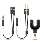 Hiebee 2 In 1 3 5mm Headphone Splitter Adapter Microphone   Audio Female To M   