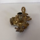 Antique Vintage Brass Bronze Art Nouveau Chamber Stick Candle Holder Needs Clean