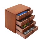 Desk Organizer With 4 Drawers  Vintage Wooden Storage Box Drawer Organizer New